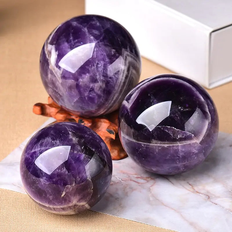 Dream Amethyst Ball Polished Globe Massaging Ball