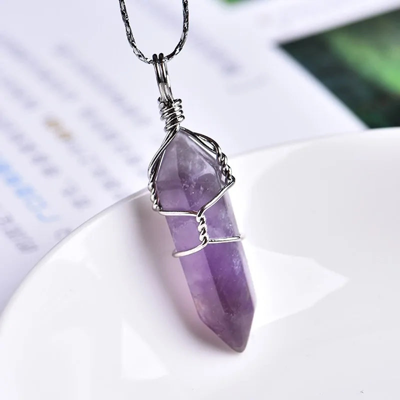 Natural Crystal Point Pendant: DIY Jewelry Gift